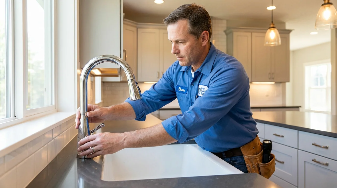 Kitchen faucet installation by Johns Plumbing LLC in Premont