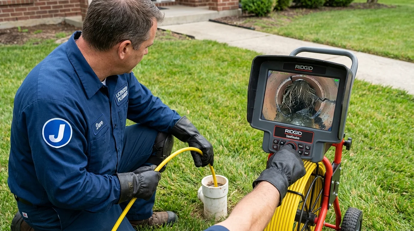 Sewer camera inspection being performed by Johns Plumbing LLC in Premont